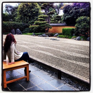 Yours truly at Huntington Library, Pasadena: Japanese Dry Landscape Garden. 
